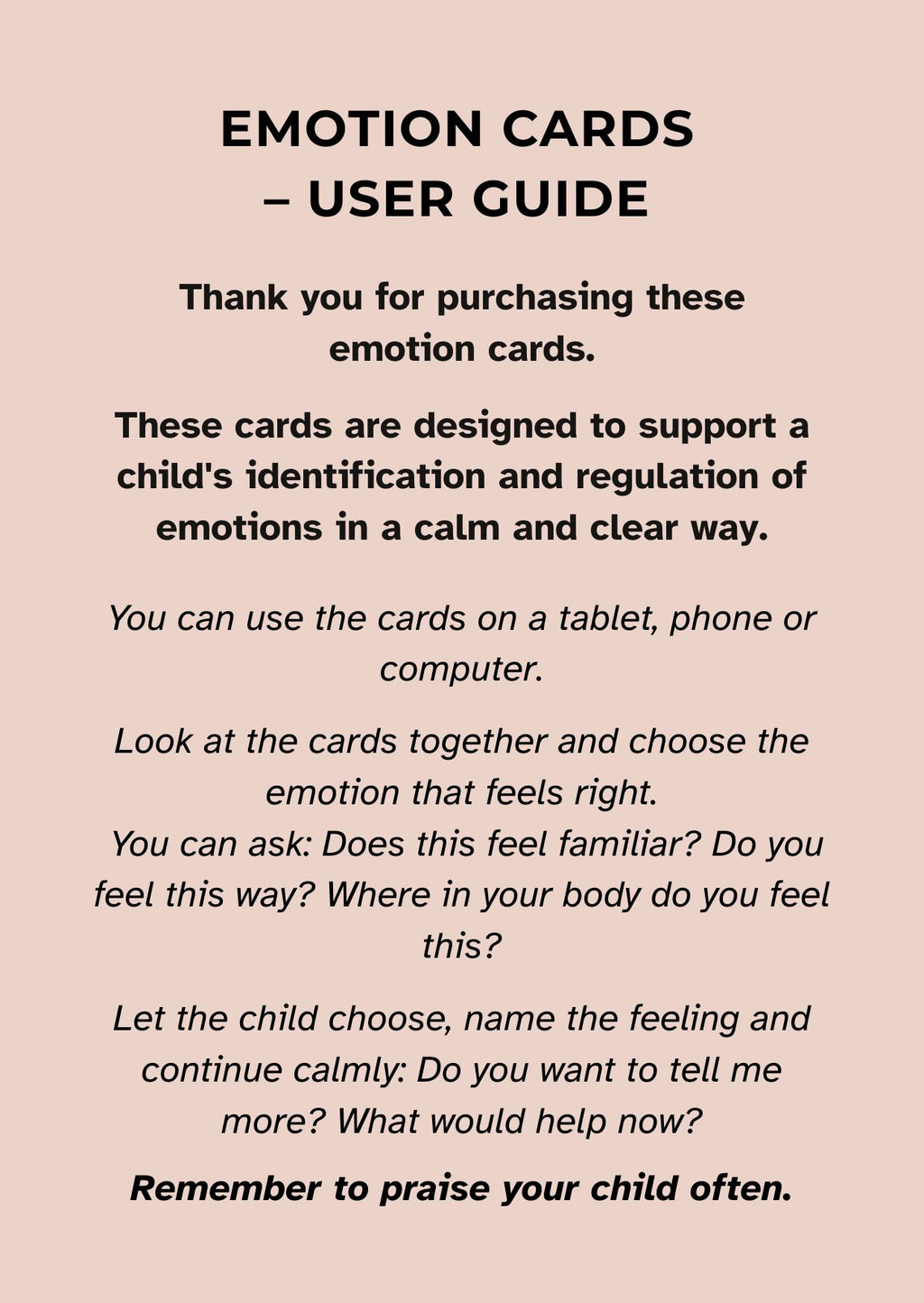 Emotion Cards for Children – 18 Simple Emotion Cards (Digital PDF)