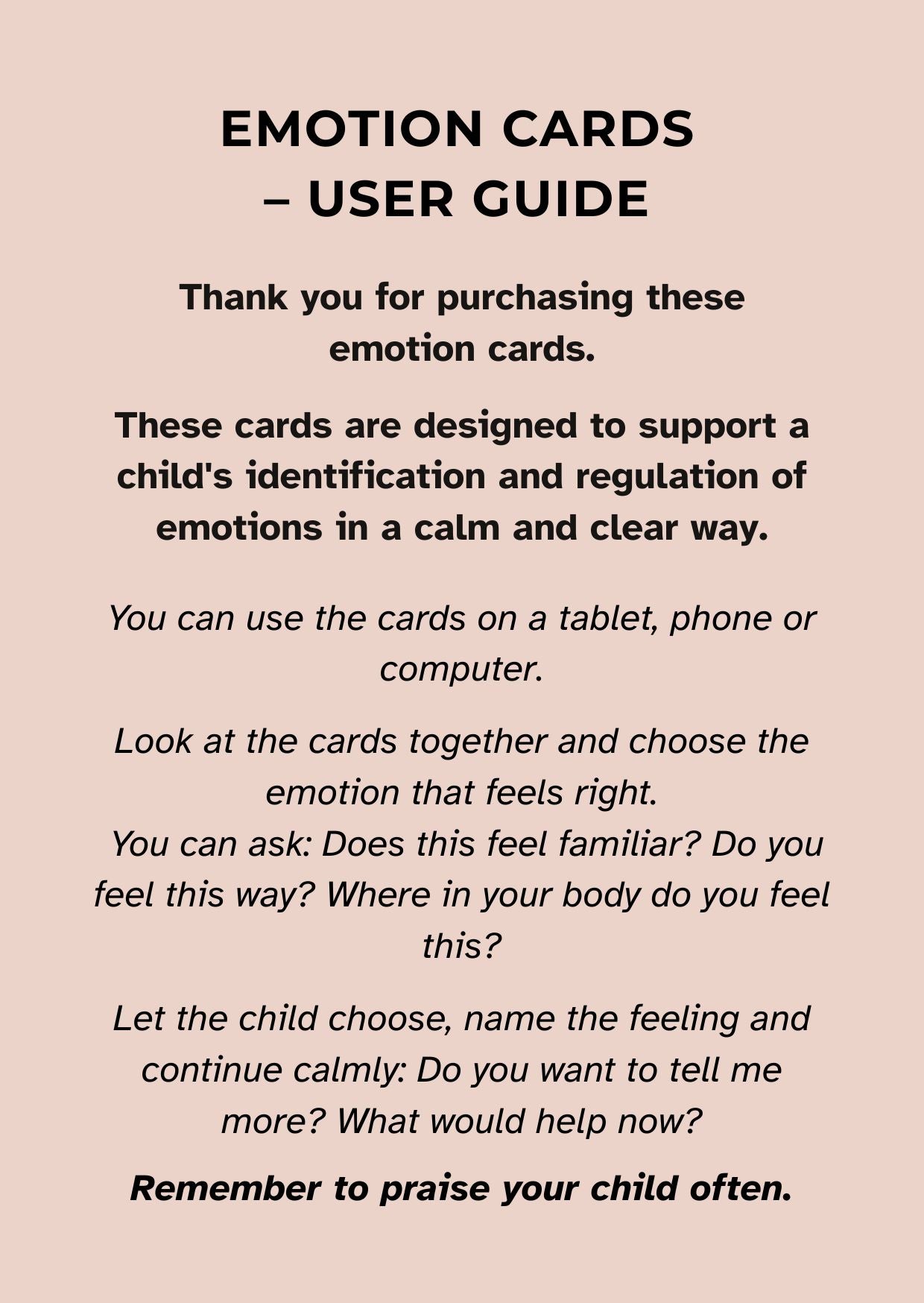 Emotion Cards for Children – 18 Simple Emotion Cards (Digital PDF)