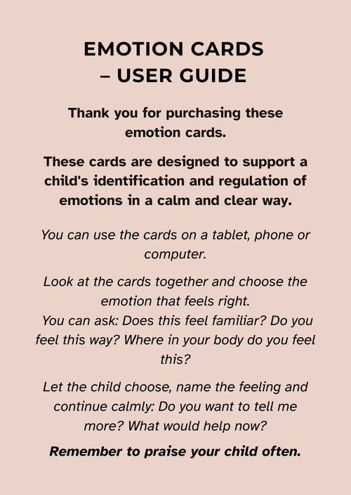 Emotion Cards for Children – 18 Simple Emotion Cards (Digital PDF)